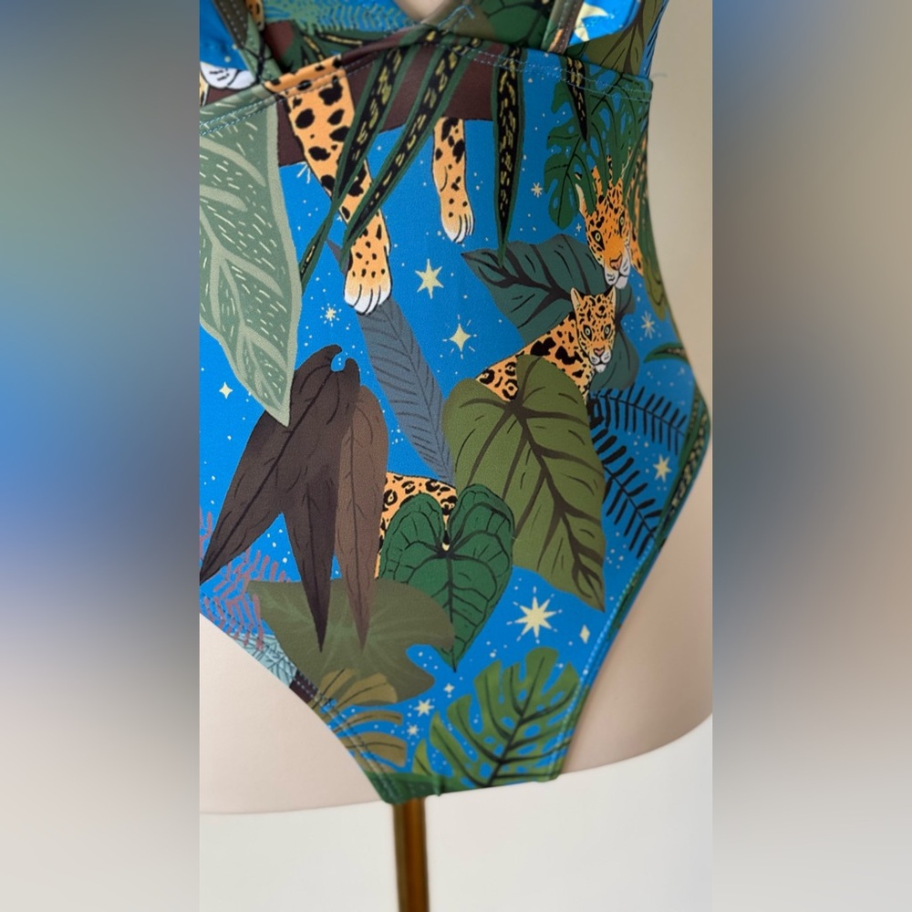 Jungle Leopard Ruffle One Piece Swimsuit Woman Size S - Picture 5 of 5